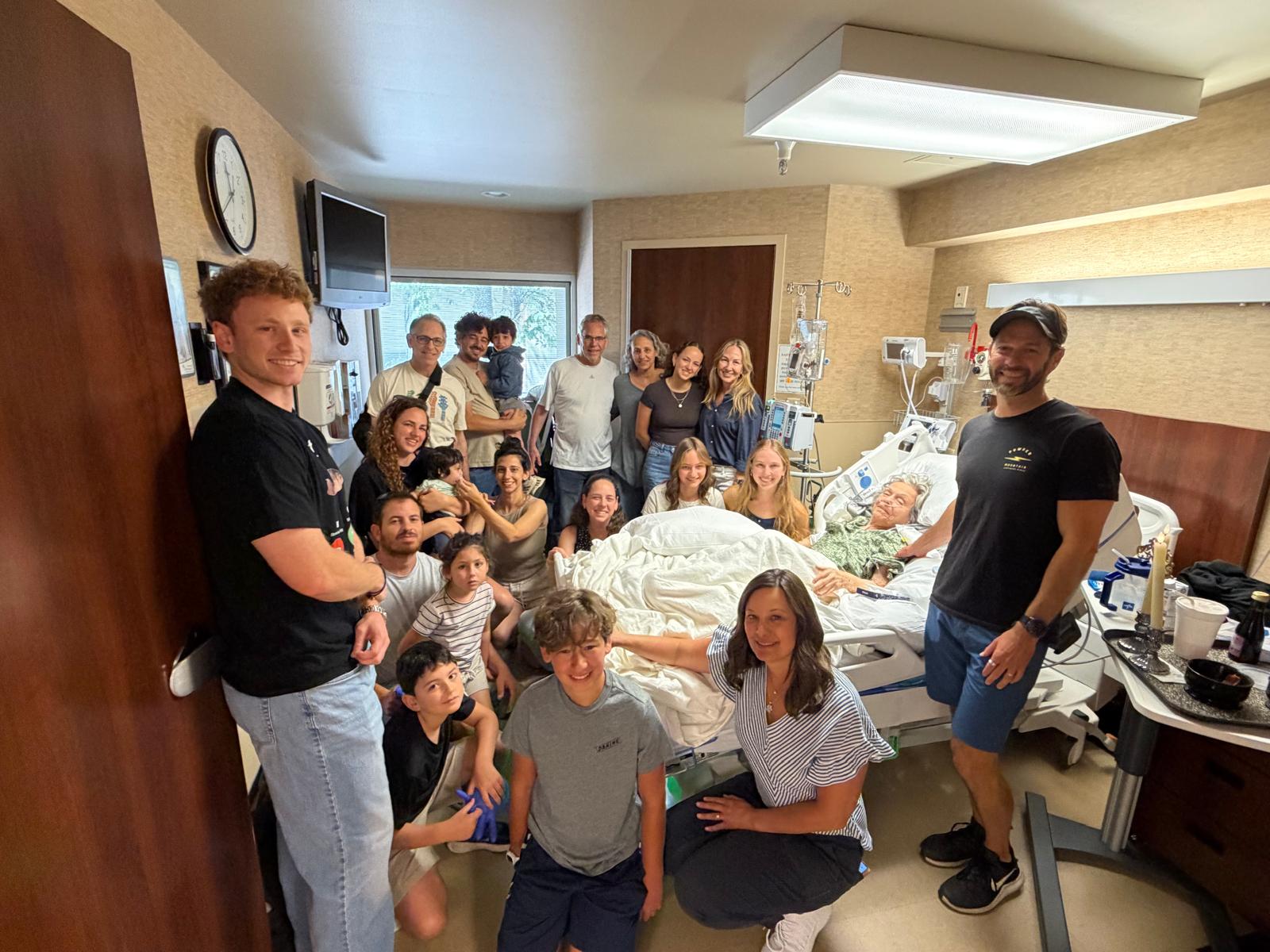 Lorraine surrounded by her family